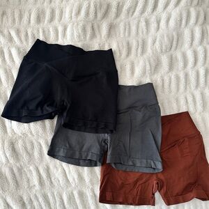 3Pack Yeoreo Black, Gray, and Brown 3” Biker Shorts